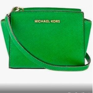Michael Kors Green Selma Crossbody Bag